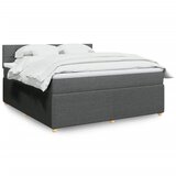 vidaXL Box spring postelja z vzmetnico temno siva 180x200 cm blago | Shoptok.si