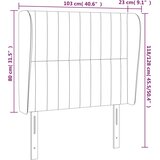  Uzglavlje s ušima tamnosivo 103x23x118/128 cm baršunasto | shoptok.hr
