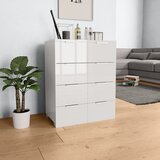  Komoda visoki sjaj bijela 60 x 35 x 80 cm od konstruiranog drva | shoptok.hr