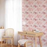  Tapeta - Pink flowers on white background 50x1000 | shoptok.hr