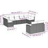 9-dijelni set vrtnih sofa s jastucima poliratan smeđi | shoptok.hr