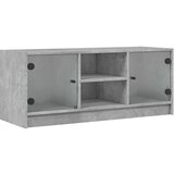 vidaXL TV omarica s steklenimi vrati betonsko siva 102x37x42 cm | Shoptok.si
