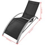  Ležaljka za sunčanje sa stolom aluminijum crna | shoptok.hr
