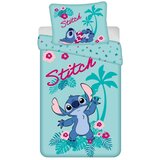 Jerry Fabrics Modra enojna bombažna otroška posteljnina 140x200 cm Lilo a Stitch "Hawaii" – Cene