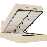 vidaXL Otomanski posteljni okvir z vzmetnico krem 120x190 cm blago, (21610494) | Shoptok.si