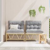  Vanjsko sjedenje s jastukom 2 pcs Svjetlosiva Čelik | shoptok.hr