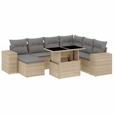 Maison Chic Seti vrtnega pohištva - Vrtna garnitura - Vrtni pohištvo set 8-delna z blazinami bež poli ratan, (21799640) | Shoptok.si