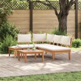 vidaXL Set vrtne klupe 4 pcs Smeđa i krem Za 2 osobe Srednja Cijene
