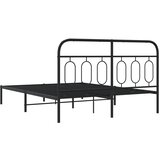  Metalni okvir za krevet s uzglavljem crni 140x200 cm | Eponuda.com