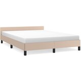 vidaXL Posteljni okvir z vzglavjem kapučino 140x190 cm umetno usnje, (20788463) | Shoptok.si