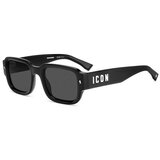 Dsquared2 ICON0009/S 807/IR ONE SIZE (50) Črna/Siva Cene