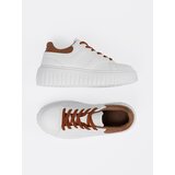 Shelvt White sneakers with brown inserts | Shoptok.si