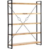 vidaXL knjižna omara 5-nadstropna 140x30x180 cm trden mangov les | Shoptok.si