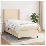  Box spring postelja z vzmetnico krem 90x190 cm blago | Shoptok.si