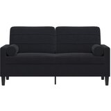  Dvosjed s ukrasnim jastucima crni 140 cm baršunasti | shoptok.hr