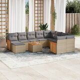  11-dijelni set vrtnih sofa od poliratana s jastucima bež | shoptok.hr