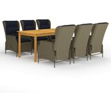  7-dijelni vrtni blagovaonski set smeđi | Eponuda.com