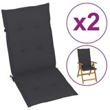  Blazine za vrtne stole 2 kosa antracitne 120x50x3 cm | Shoptok.si