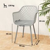  Set od 4 vrtne stolice plastične vrtne stolice otporne na UV zračenje s naslonima za ruke i naslonom 56 x 51 x 84 cm sive | shoptok.hr