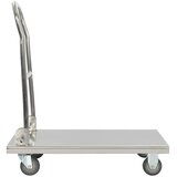 Kolica s platformom srebrna 82 x 53 x 86 od nehrđajućeg čelika | shoptok.hr