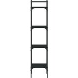 Police za knjige 4 razine crne 35x30x138 5 cm konstruirano drvo | shoptok.hr