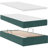  Postelja s shranjevanjem z vzmetnico Temno zelena 100 x 200 cm, (5000100632) | Shoptok.si
