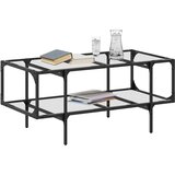  Stolić s prozirnom staklenom površinom 98,5x50x45 cm čelik | Eponuda.ba