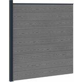 vidaXL Plošča ograje WPC in aluminij Siva, (5000249544) | Shoptok.si