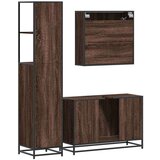 vidaXL 3-dijelni set kupaonskog namještaja boja smeđeg hrasta drveni | shoptok.hr