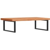  Zidna polica za umivaonik od čelika i masivne bukovine Smeđa 100 x 60 x 4 cm | Shoptok.si