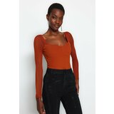 Trendyol Bodysuit - Burgundy - Slim fit Cene