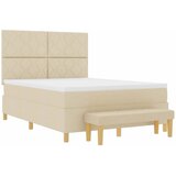  Krevet s opruga kutije s jastukom Krema 200 x 140 cm tkanina | shoptok.hr