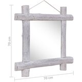  Ogledalo od cjepanica bijelo 70 x 70 cm masivno obnovljeno drvo | Eponuda.ba