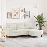  Trosjed s tabureom krem 180 cm baršunasti | Eponuda.com