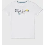 PepeJeans Otroška bombažna kratka majica REDELL bela barva