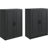  Set ormara 2 kom. Crna Konstruirano drvo - Crna | shoptok.hr