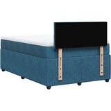 vidaXL Box spring postelja z vzmetnico modra 120x190 cm žamet, (21321441) | Shoptok.si