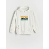 Reserved pulover s kapuco - bela Cene