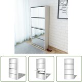 The Living Store Omarica za čevlje 4-nadstropna z ogledali bela 63x17x134 cm - Omarica Za Čevlje, (21744492) | Shoptok.si