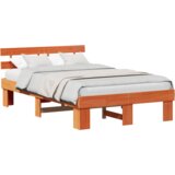  Krevetna konstrukcija s naslonom smeđa 120x200 cm masivna borovina | shoptok.hr