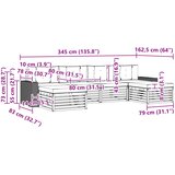  Set vanjskih sofa 6 kom. Čvrsto drvo akacije | shoptok.hr