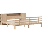 vidaXL Knjižna postelja brez vzmetnice 200x200 cm trdna borovina | Shoptok.si