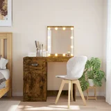  Toaletni stolić LED boja dimljenog hrasta 90 x 42 x 132,5 cm