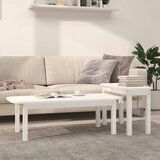 The Living Store Komplet klubskih mizic 2-delni bela trdna borovina - Komplet Klubskih Mizic, (21662527) | Shoptok.si