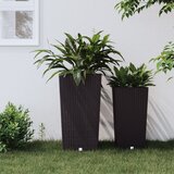 Maison Chic korito - Lonček za rože z odstranljivo notranjostjo rjavo 21/49 L PP ratan, (22057459) | Shoptok.si