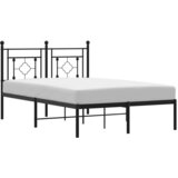  Metalni okvir za krevet s uzglavljem crni 120x190 cm | shoptok.hr