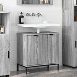 vidaXL Kopalniška omara za umivalnik Siva sonoma 60.5 x 33.5 x 61 cm | Shoptok.si