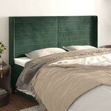  Vzglavje z ušesi temno zeleno 203x16x118/128 cm žamet, (20952660) | Shoptok.si