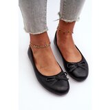 Boto Black Eco Leather Ballerina Flats with Bow | shoptok.hr