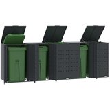 vidaXL Spremište za 5 kante za otpad antracit 345x79x117 cm čelično | shoptok.hr